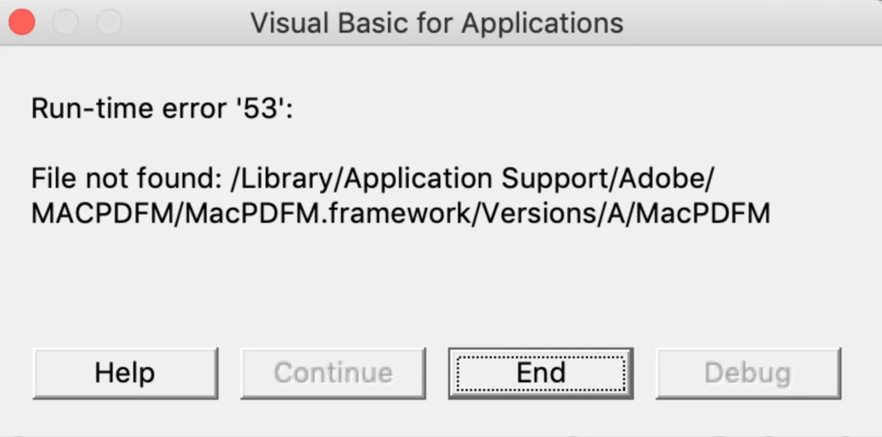 macOS 上 Word 開啟時跳出 MacPDFM 找不到檔案的錯誤