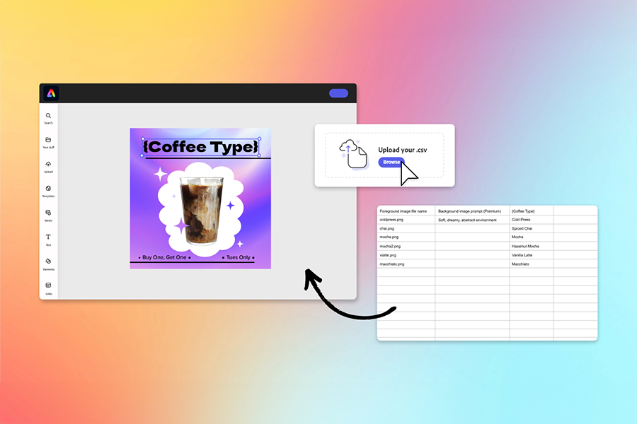 Adobe Express 全新功能 Bulk Create and Generate，瞬間批量生成