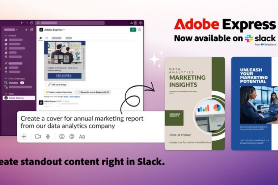Adobe推出Adobe Express for Slack，加速企業創意協作
