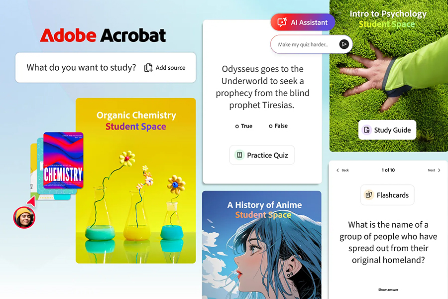 Adobe Acrobat 推出「學生空間」Beta 版：AI 賦能學習新體驗，助學子從課堂走向職場